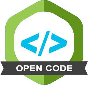 Open data badge showing a forward slash in angled brackets