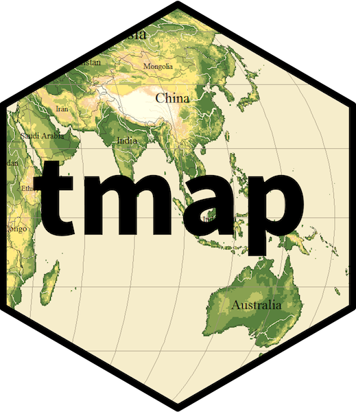 Hex sticker of the {tmap} package