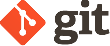 The git logo is orange and shows part of tree diagram with a fork.